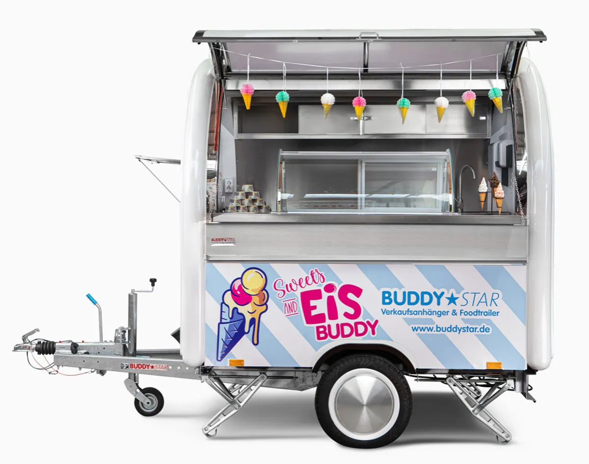 Mobiler Eiswagen auf Basis des Buddy★Star Verkaufsanhängers